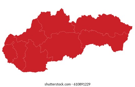 Slovakiar map red color