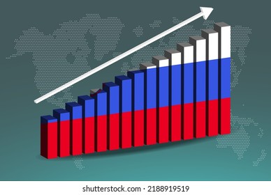 Slowenien 3D-Balkendiagramm, Vektorgrafik, aufsteigender Pfeil auf Daten, Länderstatistik-Konzept, slowenische Flagge auf 3D-Balkendiagramm, steigende Werte, Idee von Nachrichtenbannern