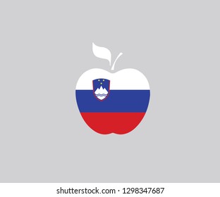 Slovenia apple symbol national flag country emblem decoration
