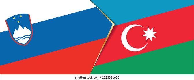 Banderas de Eslovenia y Azerbaiyán, dos banderas vectoriales símbolo de relación o enfrentamiento.