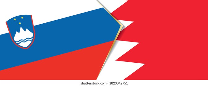 Banderas de Eslovenia y Bahréin, dos banderas vectoriales símbolo de relación o enfrentamiento.