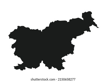 Slovenia black map. vector illustration 