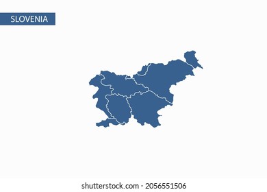 Slovenia blue map detailed vector.