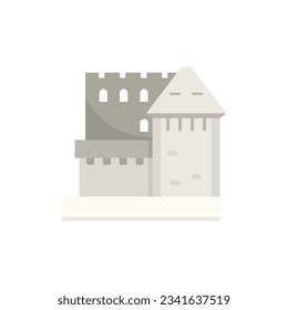 Slovenia castle icon flat vector. Travel poster. Mountain castle isolated