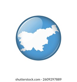 Slovenia Circle Button Country Map Vector Template