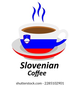 slovenia coffee cup logo illustration design. Drink Business concept icon