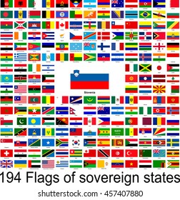 Slovenia, collection of vector images of flags of the world