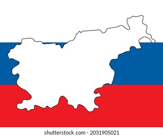 Slovenia Color flag map. Vector illustration of national symbol. Graphic design of patriotic element
