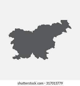 Slovenia country border map.