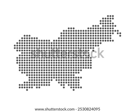 Slovenia - Dotted Map. Map formed by Dots. Vector Illustration