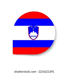 Slovenia drop flag icon with shadow on white background.