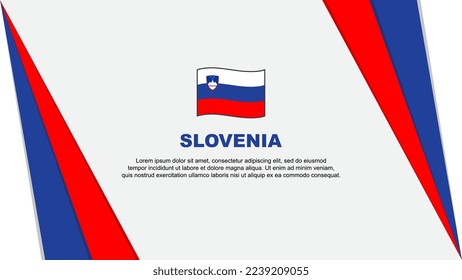 Plantilla de diseño de fondo de resumen de la bandera de Eslovenia. Ilustración del vector de caricaturas del Día de la Independencia de Eslovenia. Bandera de Eslovenia