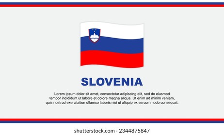 Plantilla de diseño de fondo de resumen de la bandera de Eslovenia. Banner del Día de la Independencia de Eslovenia, Ilustración del Vector de Medios Sociales. Diseño de Eslovenia