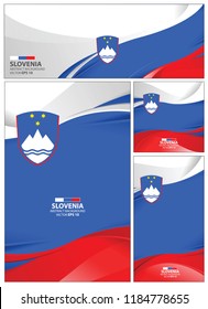 Slovenia flag abstract colors background. Collection banner design. brochure vector illustration.