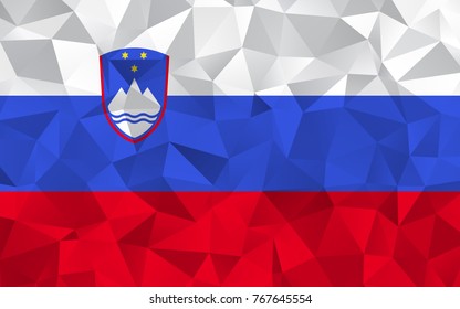 Slovenia flag. Abstract Polygon Geometric Shape Background. Vector eps10.