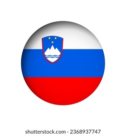 Bandera de Eslovenia - detrás del agujero de papel circular cortado con sombra interior.