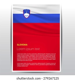 Slovenia flag Brochure - Vector Flyer Cover Page Design