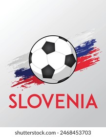 Slovenia Flag with Brush Effect for Soccer Theme