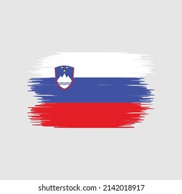 Slovenia Flag Brush. National Flag