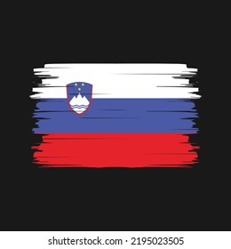 Slovenia Flag Brush. National Flag