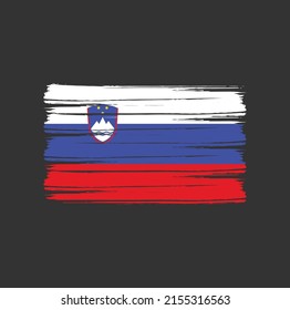 Slovenia Flag Brush Strokes. National Flag