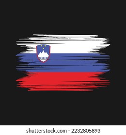 Slovenia Flag Brush Vector Illustration