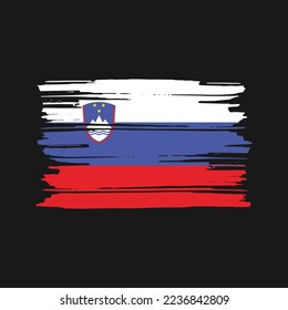 Slovenia Flag Brush Vector Illustration