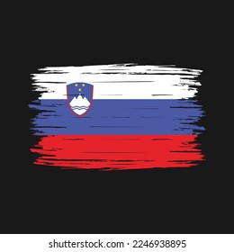 Ilustración del vector del pincel de bandera de Eslovenia