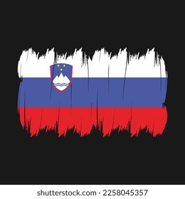 Slovenia Flag Brush Vector Illustration