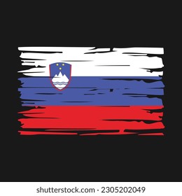 Slovenia Flag Brush Vector Illustration