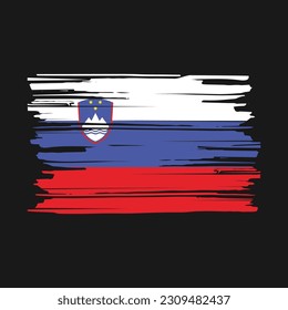 Ilustración del vector del pincel de bandera de Eslovenia