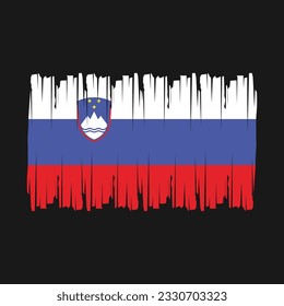 Ilustración del vector del pincel de bandera de Eslovenia