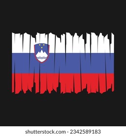 Slovenia Flag Brush Vector Illustration