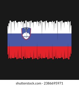 Slovenia Flag Brush Vector Illustration