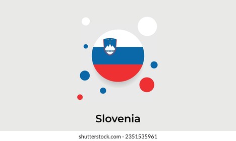 Slowenische Flagge Blase Kreis rund Form Symbol bunte Vektorgrafik