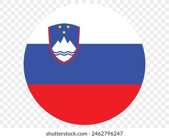 Slovenia flag button on png or transparent background. vector illustration. 