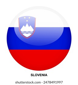 SLOVENIA flag button on white background