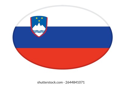 Slovenia flag ellipse shaped. vector	