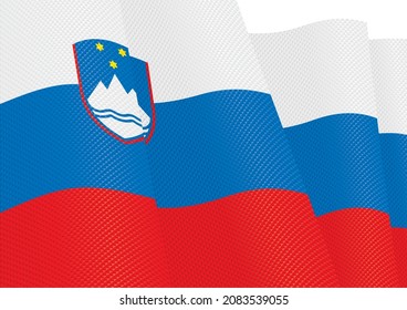 slovenia flag fluttering gradient texture