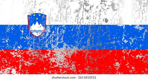 Slovenia flag with grunge effect.
