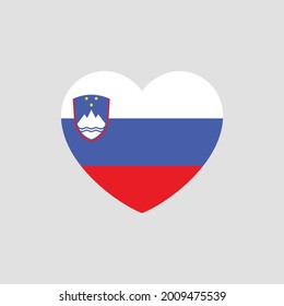 Slovenia flag in heart shape vector love Slovenia