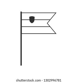 Slovenia flag icon in black outline flat design. Independence day or National day holiday concept.