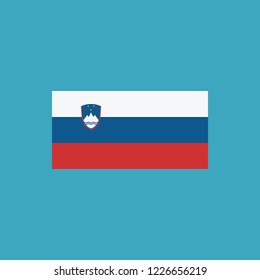 Slovenia flag icon in flat design. Independence day or National day holiday concept.