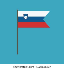 Slovenia flag icon in flat design. Independence day or National day holiday concept.