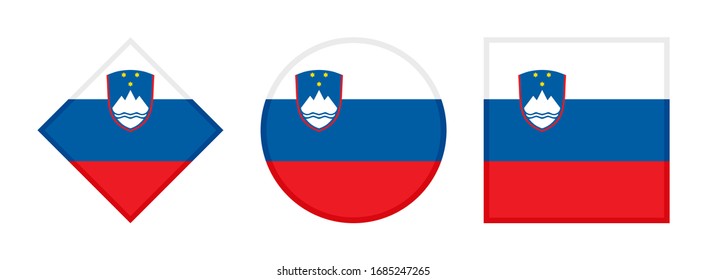 slovenia flag icon set, isolated on white background