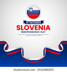 Slovenia flag for Independence day banner background with waving ribbon flag
