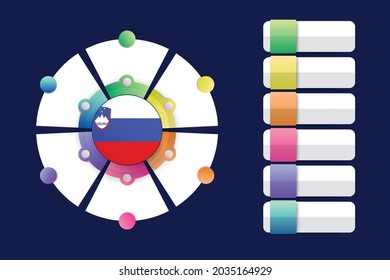 Slovenia Flag with Infographic Design Incorporate with divided round shape. Vector illustration.