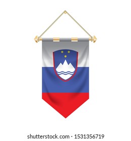 The Slovenia flag isolated on the white background.