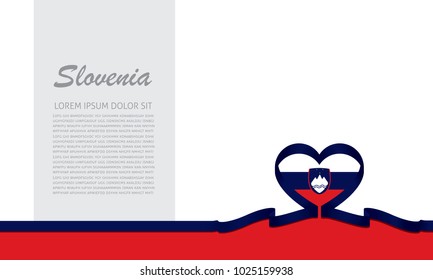 slovenia flag and love ribbon
