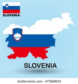 Slovenia Flag Map